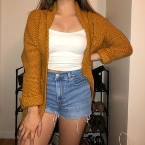 orange oversize cardigan